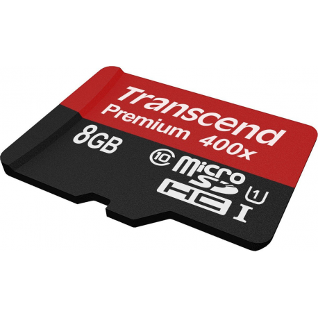 Transcend microSDHC Class 10 UHS-I (Premium) - Flash memory card - 8 GB - UHS Class 1  /  Class10 - microSDHC UHS-I - 1
