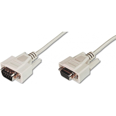 ASSMANN - Serial extension cable - DB-9 (F) to DB-9 (M) - 3 m - molded, thumbscrews - beige - 3