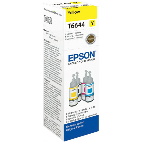 Epson T6644 - 70 ml - yellow - original - ink refill - for Epson L386; EcoTank ET-2600, 2650, L121, L1455; EcoTank ITS L3050, L3060, L3070 - 1