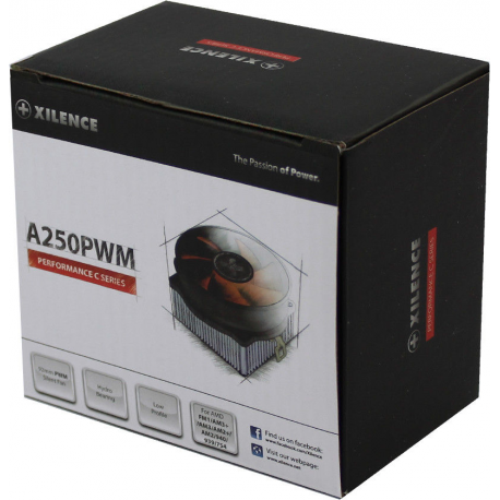 Xilence Performance C Series A250PWM - Processor cooler - (for: Socket 754, Socket 940, Socket 939, AM2, AM2+, AM3, AM3+, FM1, AM4) - aluminium - 92 mm - 1