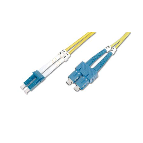 DIGITUS Patch Cable - Patch cable - SC single-mode (M) to LC single-mode (M) - 1 m - fibre optic - 9 / 125 micron - OS1 - halogen-free - yellow - 2