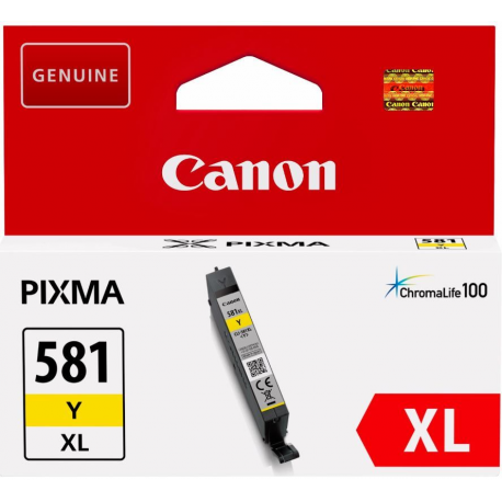 Canon CLI-581Y XL - 8.3 ml - XL size - yellow - original - ink tank - for PIXMA TS6251, TS6350, TS6351, TS705, TS8252, TS8350, TS8351, TS8352, TS9550, TS9551 - 3