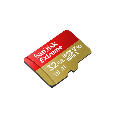 SanDisk Extreme - Flash memory card (microSDHC to SD adapter included) - 32 GB - A1  /  Video Class V30  /  UHS-I U3  /  Class10 - microSDHC UHS-I - 1