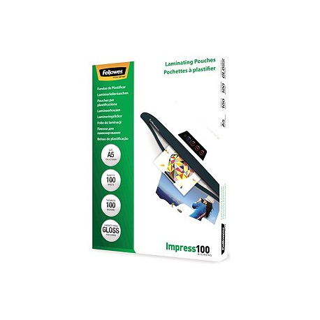 Fellowes Laminating Pouches Impress 100 Micron - 100 micron - 100-pack - glossy - A5 (148 x 210 mm) lamination pouches - 1