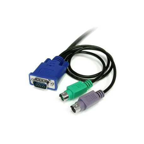 StarTech.com 3-in-1 Ultra Thin PS / 2 KVM Cable - Keyboard  /  video  /  mouse (KVM) cable - PS / 2, HD-15 (VGA) (M) to HD-15 (VGA) (M) - 6 ft - SVECON6 - Keyboard  /  video  /  mouse (KVM) cable - PS / 2, HD-15 (VGA) (M) to HD-15 (VGA) (M) - 1.8 m - molded - for P / N: CABCONS1716I, RACKCONS1908, RACKCONS1916, SV1631DUSBGB, SV831DUSBA, SV831DUSBGB - 2