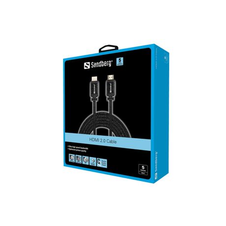 Sandberg - HDMI cable - HDMI male to HDMI male - 5 m - 1