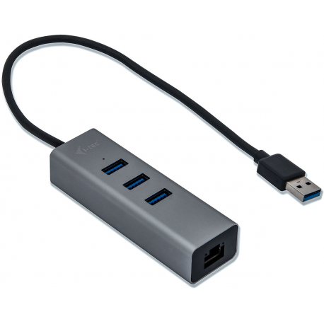 i-Tec USB 3.0 Metal 3-Port - Hub - 3 x SuperSpeed USB 3.0 + 1 x 10 / 100 / 1000 - desktop - 1