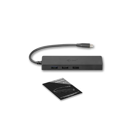 i-Tec USB C Slim 3-port HUB with Gigabit Ethernet adapter - Hub - 3 x SuperSpeed USB 3.0 + 1 x 10 / 100 / 1000 - desktop - 3
