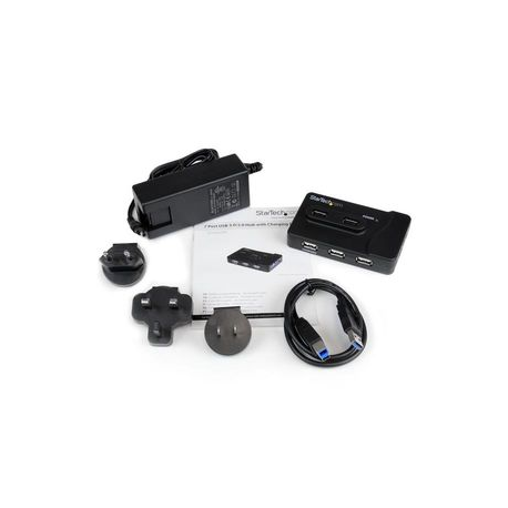 StarTech.com 7 Port USB Hub - 2 x USB 3A, 4 x USB 2A, 1 x Dedicated Charging Port - Multi Port Powered USB Hub with 20W Power Adapter (ST7320USBC) - Hub - 2 x SuperSpeed USB 3.0 + 4 x USB 2.0 - desktop - for P / N: MSDREADU3CA, SDMSDRWU3AC, USB312SAT3CB, USB315CB2M, USBLTM1MBK, USBLTM1MWH - 5