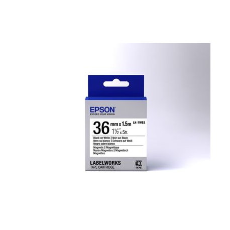 Epson LabelWorks LK-7WB2 - Black on white - Roll (3.6 cm x 1.5 m) 1 roll(s) magnetic labels - for LabelWorks LW-1000, LW-300, LW-400, LW-600, LW-700, LW-900, LW-Z5000, LW-Z5010, LW-Z900 - 1