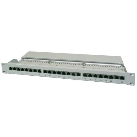 DIGITUS DN-91624S - Patch panel - CAT 6 - RJ-45 X 24 - grey, RAL 7035 - 1U - 19" - 2