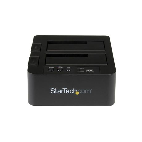 StarTech.com USB 3.1 (10Gbps) Hard Drive Duplicator Dock for 2.5" & 3.5" SATA SSD HDD + 4Kn - USB /  USB-C [Thunderbolt 3 Compatible] Cloner (SDOCK2U313R) - Hard drive duplicator - 2 bays (SATA-300) - for P / N: TBLT3MM1MA, TBLT3MM2M, TBLT3MM2MA - 2