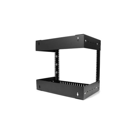 StarTech.com 8U 19" Wall Mount Network Rack, Adjustable Depth 12-20" 2 Post Open Frame Server Room Rack for AV / Data /  IT Communication / Computer Equipment / Switch with Cage Nuts & Screws - 8U Adjustable Rack (RK812WALLOA) - Rack - wall mountable - black - 8U - 20" - 1