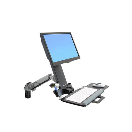 Ergotron StyleView - Mounting kit (wrist rest, track mount bracket kit, height adjust bracket, keyboard tray with left / right mouse tray, barcode scanner and mouse holder, combo arm) - for LCD display  /  PC equipment - white - screen size: up to 24" - 2