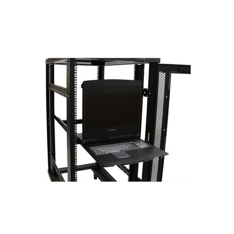 StarTech.com HD 1080p Dual Rail RackMount Widescreen LCD Console - KVM console - PS / 2 - 17.3" - rack-mountable - 1920 x 1080 Full HD (1080p) - 500:1 - 8 ms - VGA - black - 1U - for P / N: 4POSTRACK12U, 4POSTRACK25U, 4POSTRACK42, RK1236BKF, RK2536BKF, RK3236BKF - 6