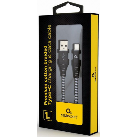 Cablexpert Premium - USB cable - USB-C (M) to USB (M) - USB 2.0 - 2.1 A - 1 m - black, white - 1