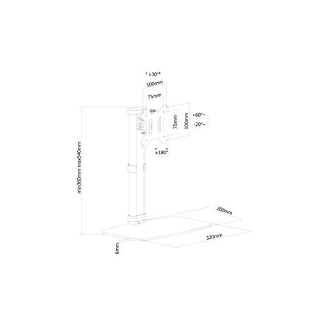 Neomounts by Newstar FPMA-D890 - Stand - for LCD display (full-motion) - black - screen size: 10"-30" - desktop stand, desk-mountable - 2