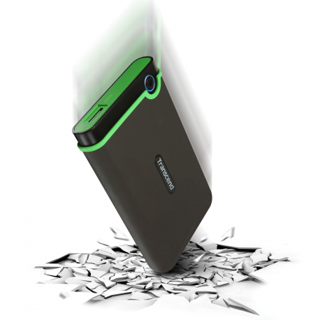 Transcend StoreJet 25M3 - Hard drive - 1 TB - external (portable) - 2.5" - USB 3.1 Gen 1 - 256-bit AES - iron grey - 4