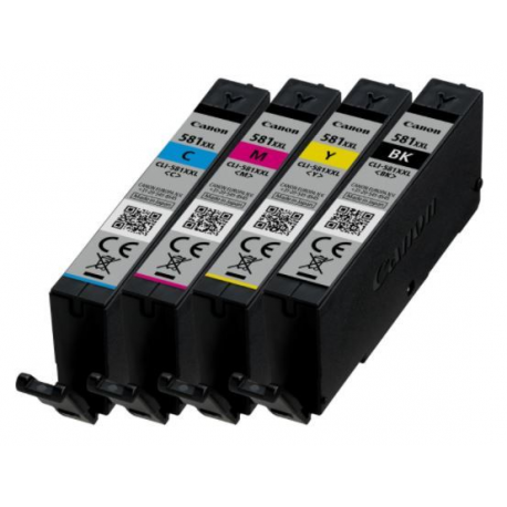 Canon CLI-581XXL C / M / Y / BK Multi Pack - 4-pack - 11.7 ml - Very High Yield - black, yellow, cyan, magenta - original - ink tank - for PIXMA TS6251, TS6350, TS6351, TS705, TS8252, TS8350, TS8351, TS8352, TS9550, TS9551 - 2