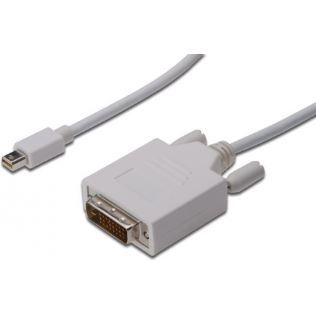 ASSMANN - DisplayPort cable - dual link - Mini DisplayPort (M) to DVI-D (M) - 2 m - molded, thumbscrews - white - for Apple iMac; Mac mini; Mac Pro; MacBook; MacBook Air; MacBook Pro - 3