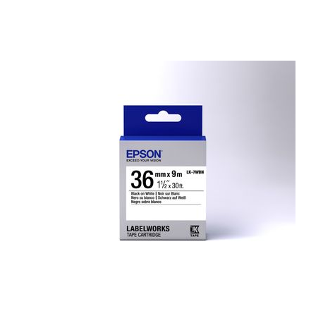 Epson LabelWorks LK-7WBN - Black on white - Roll (3.6 cm x 9 m) 1 cassette(s) label tape - for LabelWorks LW-1000P, LW-900P, LW-Z5000BE, LW-Z5010BE, LW-Z900FK - 1