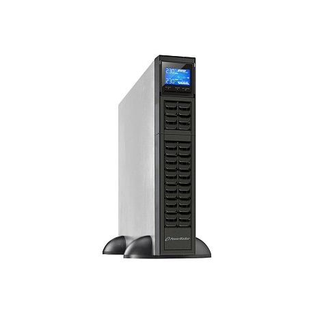 PowerWalker VFI 3000RT LCD - UPS - 2.7 kW - 3000 VA 9 Ah - RS-232, USB - output connectors: 9 - 2U - 19" - black - 4