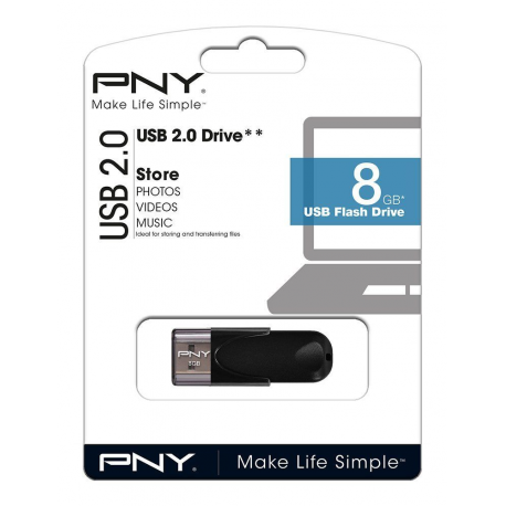 PNY Attaché 4 - USB flash drive - 8 GB - USB 2.0 - 3