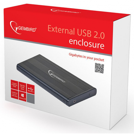 Gembird EE2-U2S-5 - Storage enclosure - 2.5" - SATA 3Gb / s - USB 2.0 - 1