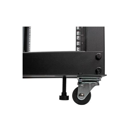 StarTech.com 12U 19" Open Frame Server Rack, 4 Post Adjustable Depth 23-41" Mobile, Free Standing Rolling Network / Computer Equipment Data Rack, Dell PowerEdge, HP ProLiant ThinkServer - Adjustable Server Rack (4POSTRACK12U) - Rack open frame - black - 12U - for P / N: CABSCREWM5B, CABSCREWSM5, CABSCREWSM5B, CABSCREWSM62, CABSCREWSM6B, CABSCRWS1224 - 4