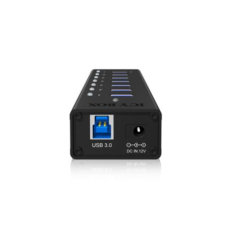 Raidsonic Icy Box 7 x Port USB 3.0 Hub with USB charge port, Black - 1