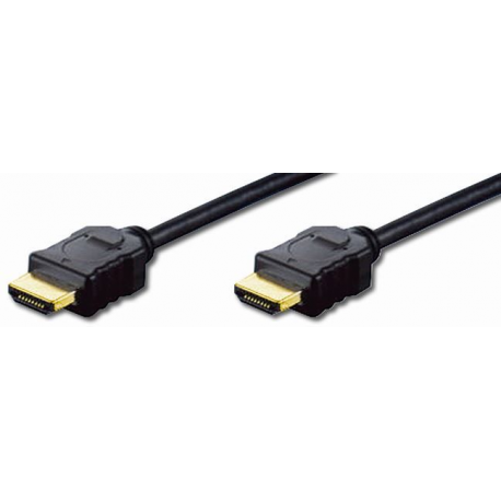ASSMANN HDMI High Speed - HDMI cable with Ethernet - HDMI male to HDMI male - 2 m - double shielded - black - 2