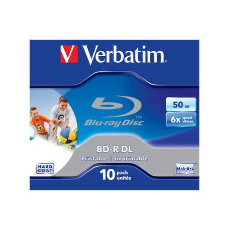 Verbatim - 10 x BD-R DL - 50 GB 6x - ink jet printable surface - jewel case - 2
