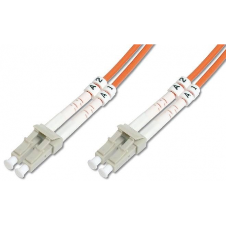DIGITUS - Patch cable - LC multi-mode (M) to LC multi-mode (M) - 3 m - fibre optic - 50 / 125 micron - OM2 - halogen-free - orange - 2