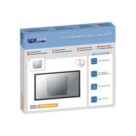 Neomounts by Newstar FPMA-W110 - Bracket - for LCD display (fixed) - silver - screen size: 10"-40" - wall-mountable - 2