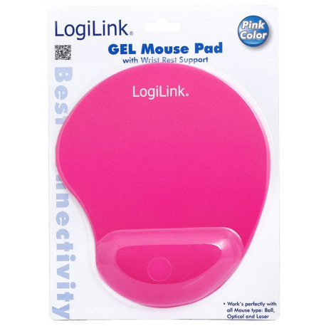 LogiLink GEL Mouse Pad with Wrist Rest Support - Mouse pad with wrist pillow - pink - 2