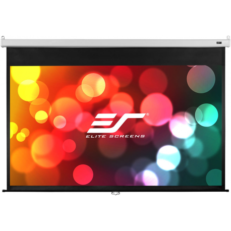 Elite Screens M106XWH Manual Pull-down Projection Screen / 106" Diagonal/ 16:9/ 132,1x234,7cm/ White Housing - 1