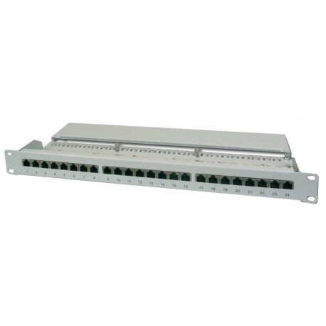DIGITUS DN-91524S - Patch panel - CAT 5e - RJ-45 X 24 - grey, RAL 7035 - 1U - 19" - 2