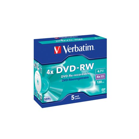 Verbatim DataLifePlus - 5 x DVD-RW - 4.7 GB 4x - jewel case - 3