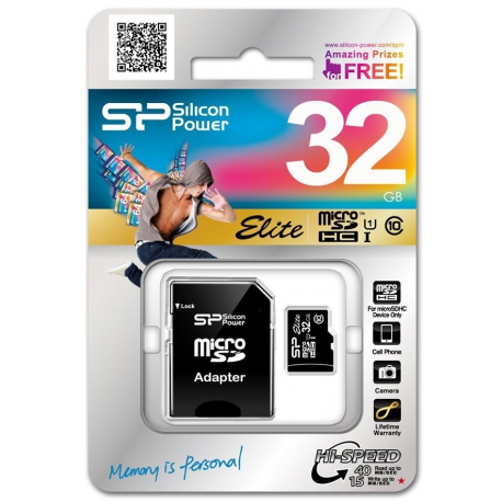 SILICON POWER 32GB, MICRO SDHC UHS-I, SDR 50 mode, Class 10, with SD adapter - 2