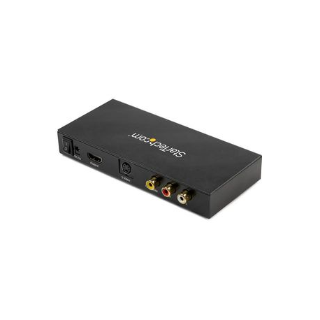 StarTech.com S-Video or Composite to HDMI Converter with Audio - 720p - Video converter - composite video, S-video - HDMI - black - 1