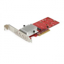 StarTech.com Dual M.2 PCIe SSD Adapter Card, x8 / x16 Dual NVMe or AHCI M.2 SSD to PCI Express 3.0, M.2 NGFF PCIe (M-Key) Compatible, Vented, Supports 2242, 2260, 2280, JBOD, Mac & PC - Full / Low-Profile Brackets (PEX8M2E2) - Interface adapter - M.2 - Expansion Slot to M.2 - M.2 Card - low profile - PCIe 3.0 x8 - red - TAA Compliant