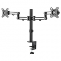 StarTech.com Desk Mount Dual Monitor Arm, Desk Clamp VESA Compatible Monitor Mount for up to 32 inch Displays, Ergonomic Articulating Monitor Arm, Height Adjustable / Tilt / Swivel / Rotating - Double Monitor Arm (ARMDUAL3) - Mounting kit - for 2 monitors (adjustable arm) - aluminium - black - screen size: up to 32" - desk-mountable