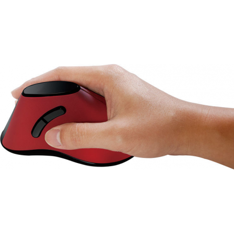 LogiLink Ergonomic Vertical - Vertical mouse - ergonomic - optical - 5 buttons - wireless - 2.4 GHz - USB wireless receiver - red - 4