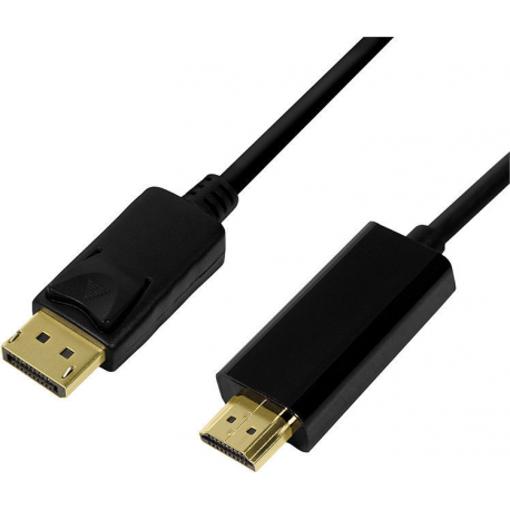 LogiLink - Adapter cable - DisplayPort male to HDMI male - 1 m - black - 4K support - 2