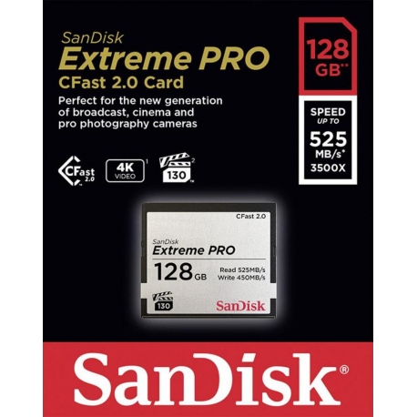 SanDisk Extreme Pro - Flash memory card - 128 GB - CFast 2.0 - 1