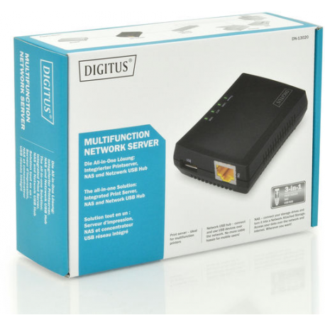 DIGITUS Multifunction Network Server DN-13020 - Device server - 100Mb LAN, USB 2.0 - 2