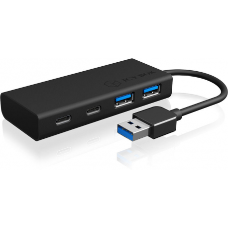 ICY BOX IB-HUB1426-U3 - Hub - 2 x SuperSpeed USB 3.0 + 2 x USB-C - desktop - 4