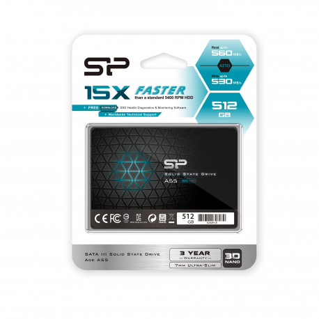 SILICON POWER Ace A55 - SSD - 512 GB - internal - 2.5" - SATA 6Gb / s - 3