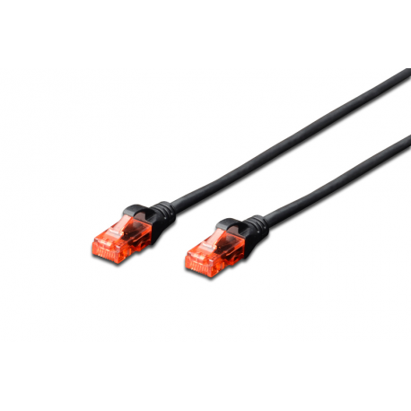 DIGITUS Professional - Patch cable - RJ-45 (M) to RJ-45 (M) - 1 m - UTP - CAT 6 - booted, snagless - black - 1