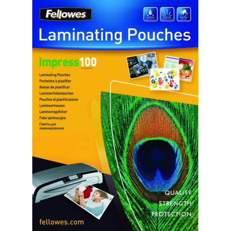 Fellowes Laminating Pouches - 100 micron - 100-pack - 216 x 303 mm lamination pouches - 2